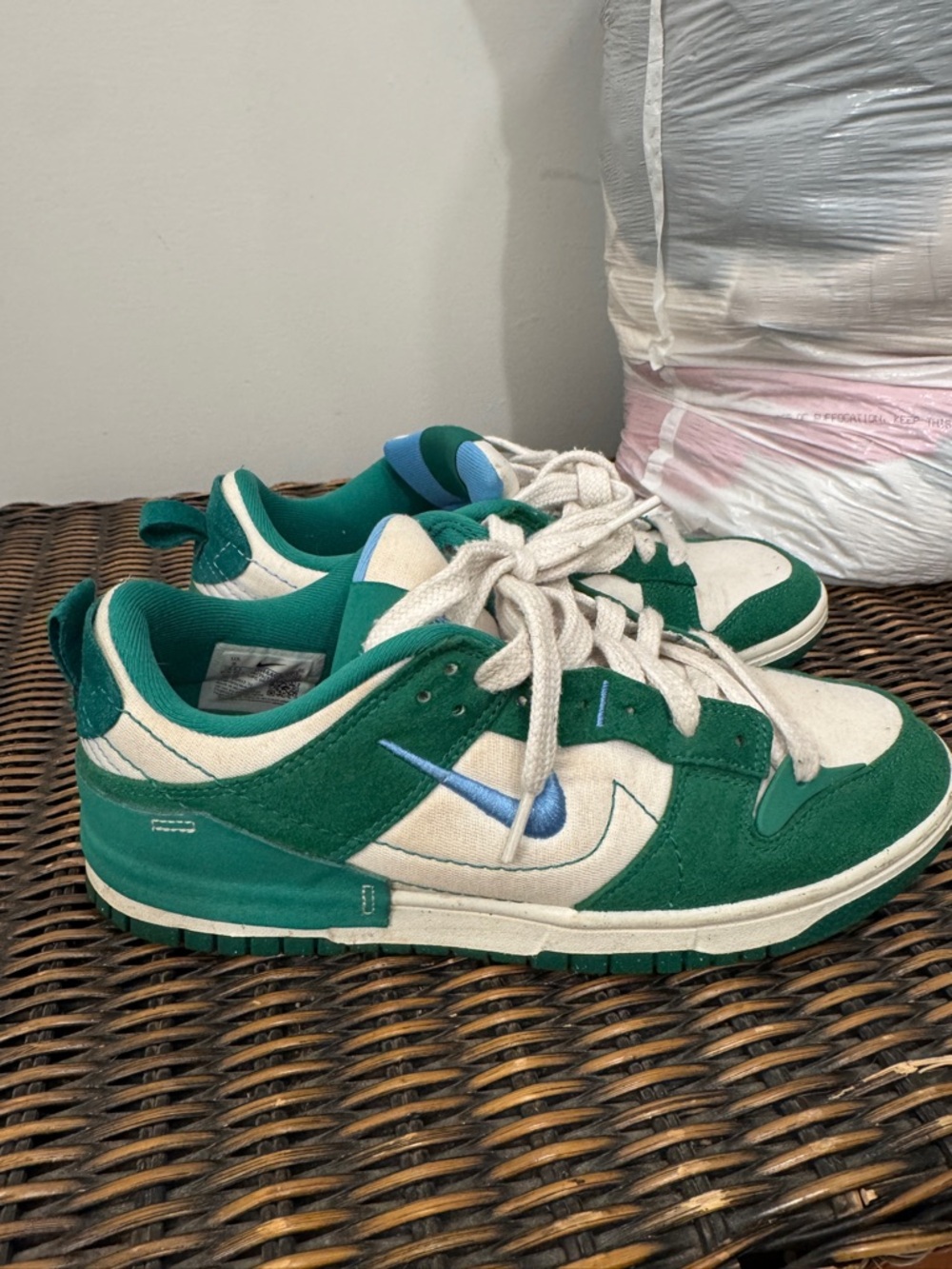 Nike women’s' dunk low disrupt 2 Green and White Low-Top Sneakers
